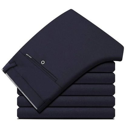 Elegant Herrbyxor - Slim Fit Kontorsbyxor för Vår och Höst - Koreansk Stil i Rakt Snitt för Avslappnad Streetwear