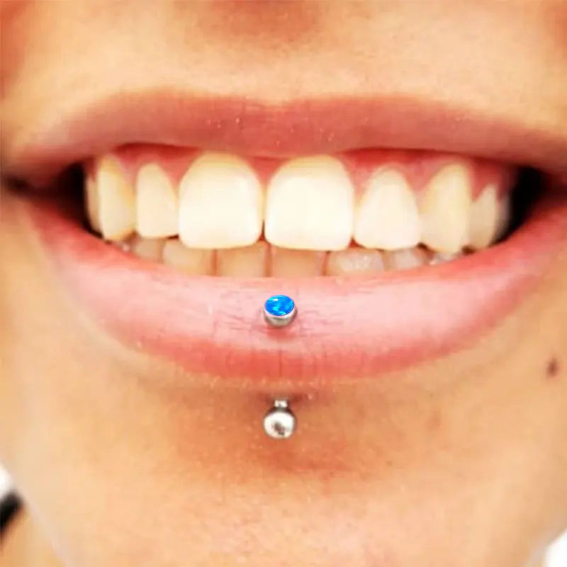 F136 Titanium Classic Eyebrow Piercing Inlaid Opal Zircon 16G Internal Thread Banana Curved Lip Navel Piercing Piercing Jewelry