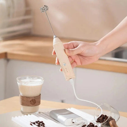 Trådlös USB Elektrisk Mjölkskummare - Handhållen Kaffe- och Äggvisp med 3 Hastigheter - Multifunktionell Kökshjälp