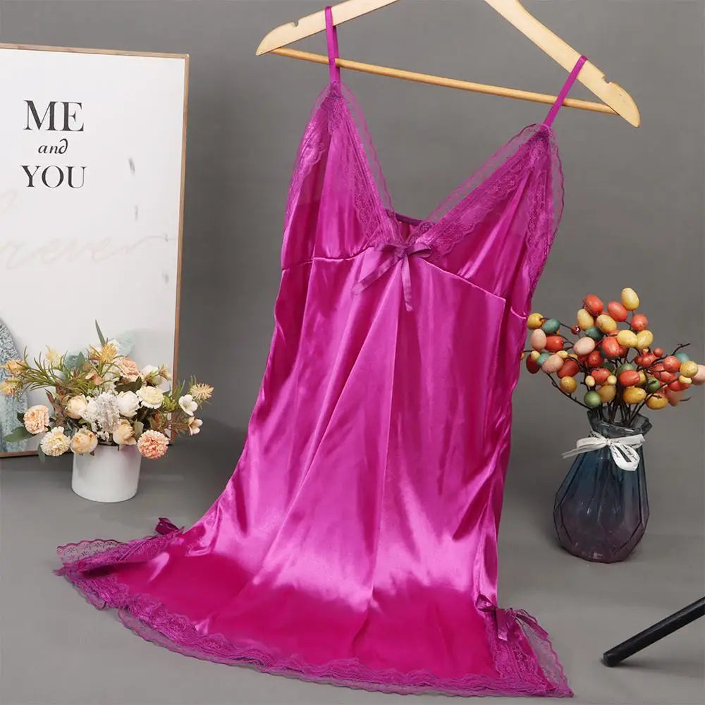 Snygg Spetsklädd Nattklänning - Sensuell Brudnättkjol för Sova och Avkoppling. Kvinnlig Spetsig Nattplagg - Eleganta Nattgowns för Eftermiddagsmys.