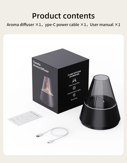 Färggrann Luftfuktare med Aromadiffusor - USB-laddad Essential Oils Sprayer och Stämningsfull Lampljus för Hemmet