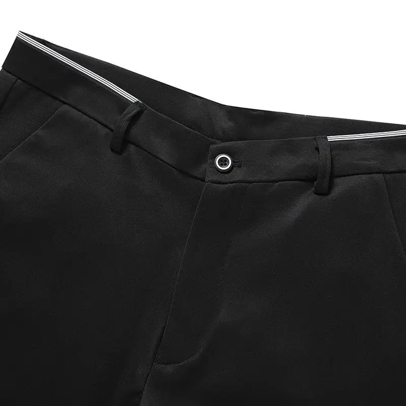 Elegant Herrbyxor - Slim Fit Kontorsbyxor för Vår och Höst - Koreansk Stil i Rakt Snitt för Avslappnad Streetwear