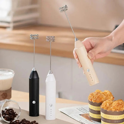 Trådlös USB Elektrisk Mjölkskummare - Handhållen Kaffe- och Äggvisp med 3 Hastigheter - Multifunktionell Kökshjälp
