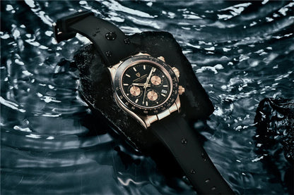 Stilren 40mm V2 PAGANI DESIGN Herrklocka - Saffirglas Retro Kranögraf med Vattentålig Rostfritt Stål - Eleganta Relogio för Män
