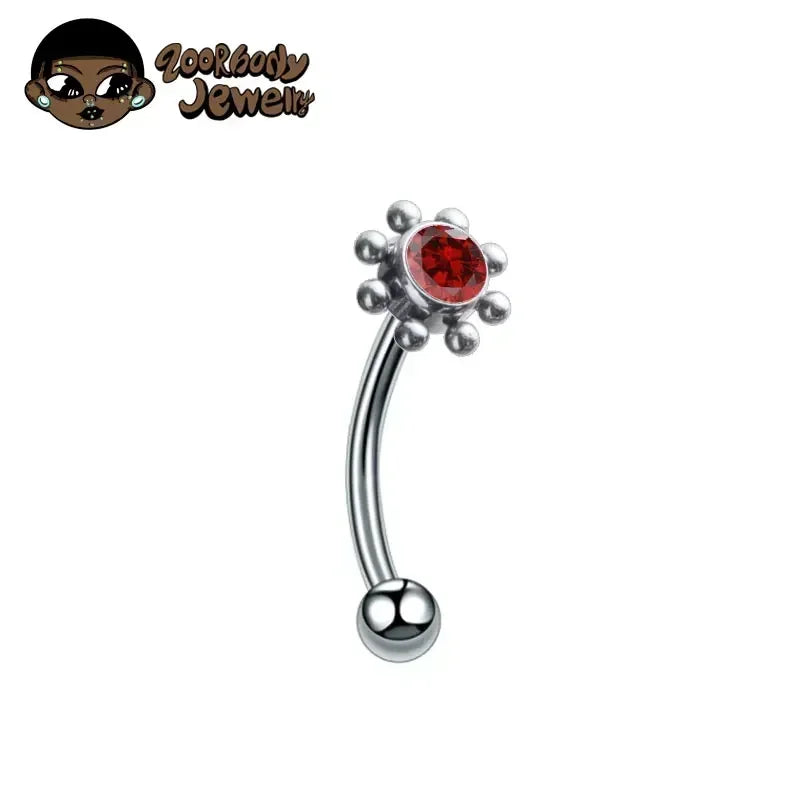 F136 Titanium Classic Eyebrow Piercing Inlaid Opal Zircon 16G Internal Thread Banana Curved Lip Navel Piercing Piercing Jewelry