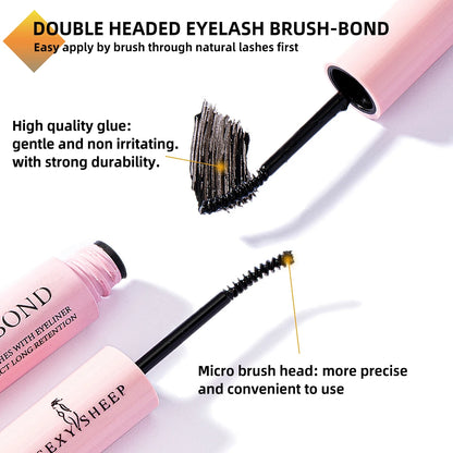 DIY Ögonfransförlängningsset med 200 St Individuella D Curl Fransar - Blandning av 8-16mm Kluster med Fransplockare