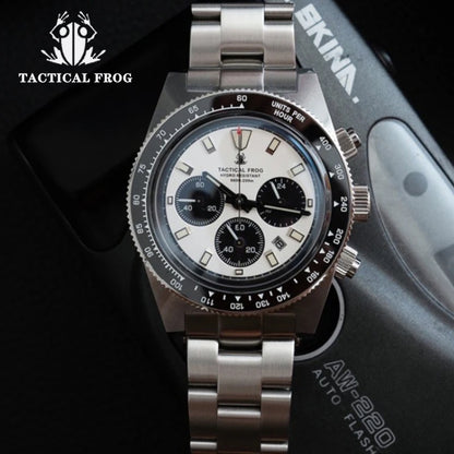 Taktisk Groda 41mm Herrkronograf - VS75 Solarkvartsrörelse, Vattentålig Safir, Grön C3 Luminös Ur