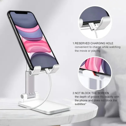 Justerbar Mobiltelefonhållare för Skrivbord - Universell Stativ för iPhone, iPad & Xiaomi - Perfekt för Hemma och Kontoret