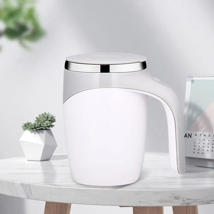 Automatisk Rörande Kopp - Uppladdningsbar Bärbar Kaffemugg i Rostfritt Stål med Magnetisk Roterande Teknik - Perfekt för Hemmet