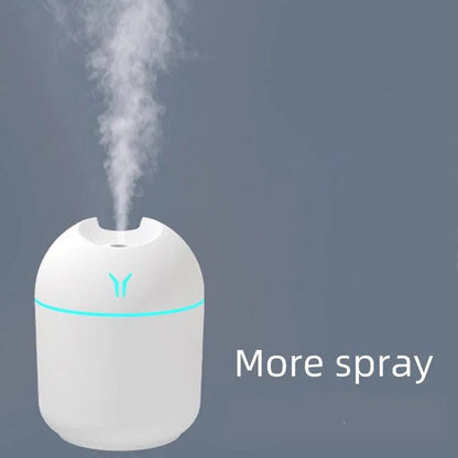 250ML Ultrasonisk Mini Luftfuktare & Aromadiffuser - Tyst Mistmaskin med LED Färgljus för Hem och Bil