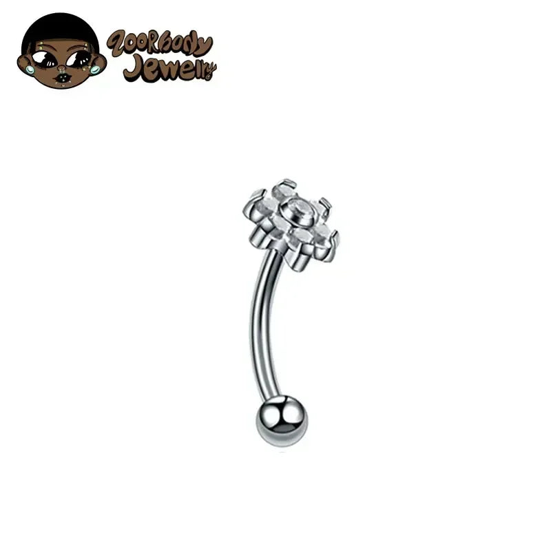 F136 Titanium Classic Eyebrow Piercing Inlaid Opal Zircon 16G Internal Thread Banana Curved Lip Navel Piercing Piercing Jewelry