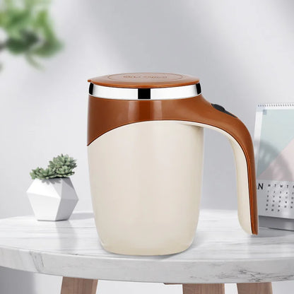 Automatisk Rörande Kopp - Uppladdningsbar Bärbar Kaffemugg i Rostfritt Stål med Magnetisk Roterande Teknik - Perfekt för Hemmet
