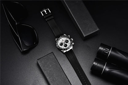 Stilren 40mm V2 PAGANI DESIGN Herrklocka - Saffirglas Retro Kranögraf med Vattentålig Rostfritt Stål - Eleganta Relogio för Män