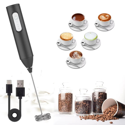 Trådlös USB Elektrisk Mjölkskummare - Handhållen Kaffe- och Äggvisp med 3 Hastigheter - Multifunktionell Kökshjälp
