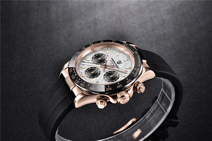 Stilren 40mm V2 PAGANI DESIGN Herrklocka - Saffirglas Retro Kranögraf med Vattentålig Rostfritt Stål - Eleganta Relogio för Män