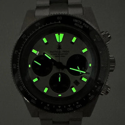 Taktisk Groda 41mm Herrkronograf - VS75 Solarkvartsrörelse, Vattentålig Safir, Grön C3 Luminös Ur
