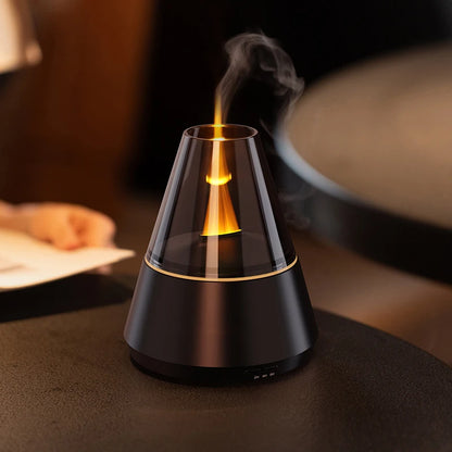Färggrann Luftfuktare med Aromadiffusor - USB-laddad Essential Oils Sprayer och Stämningsfull Lampljus för Hemmet