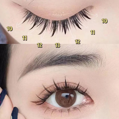 1 Låda med 160 Buntar Naturliga 3D Ryska Ögonfransar - Individuella Mängd Ögonfransförlängningar för Professionellt Makeup med MS Fransar