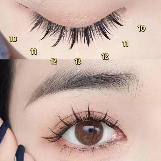 1 Låda med 160 Buntar Naturliga 3D Ryska Ögonfransar - Individuella Mängd Ögonfransförlängningar för Professionellt Makeup med MS Fransar