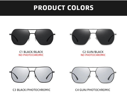Lyxiga Metallisk Photochromic Solglasögon för Män och Kvinnor - Fashion Polariserade Sunglasses - Stiliga Kameleon Antiglans Körtillägg UV400