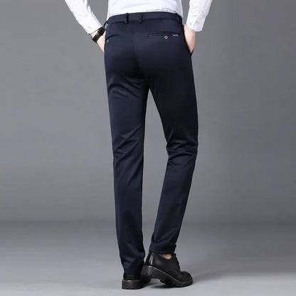 Elegant Herrbyxor - Slim Fit Kontorsbyxor för Vår och Höst - Koreansk Stil i Rakt Snitt för Avslappnad Streetwear