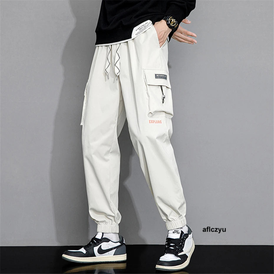 Stiliga Cargo Byxor för Män - Plus Size 8XL - Trendiga Harajuku Joggers i Ankel-Längd för En Avslappnad Look