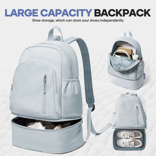 Sports Backpack for Women Men Gym Backpack with Shoe Compartment Foldable Travel Backpack Waterproof Sport Bag for Swimming Yoga