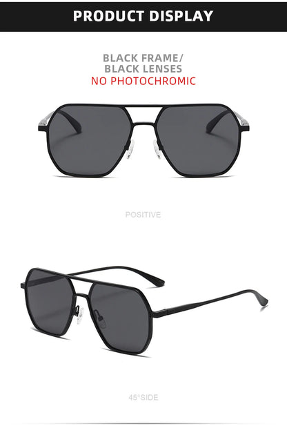 Lyxiga Metallisk Photochromic Solglasögon för Män och Kvinnor - Fashion Polariserade Sunglasses - Stiliga Kameleon Antiglans Körtillägg UV400