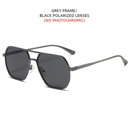 Lyxiga Metallisk Photochromic Solglasögon för Män och Kvinnor - Fashion Polariserade Sunglasses - Stiliga Kameleon Antiglans Körtillägg UV400