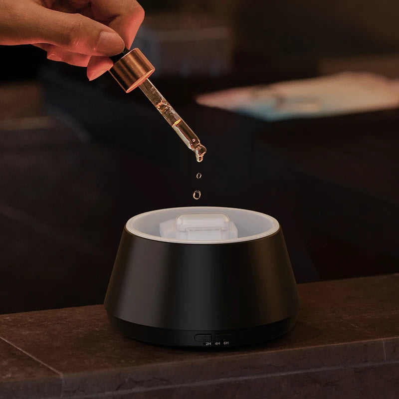 Färggrann Luftfuktare med Aromadiffusor - USB-laddad Essential Oils Sprayer och Stämningsfull Lampljus för Hemmet