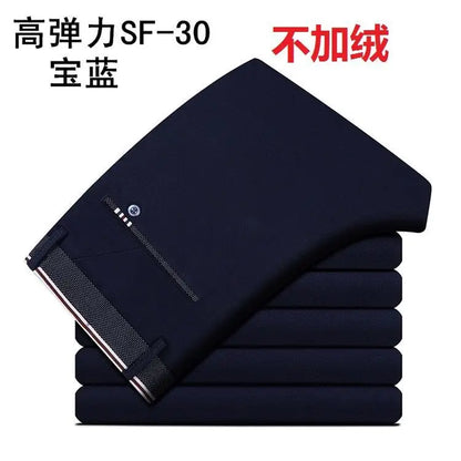 Elegant Herrbyxor - Slim Fit Kontorsbyxor för Vår och Höst - Koreansk Stil i Rakt Snitt för Avslappnad Streetwear