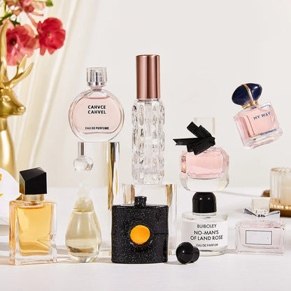 8-delars Mini Parfympresentlåda för Kvinnor - Hållbara Woody Floral Doft med Pheromoner för Män - Kompakt och Bärbar Parfym