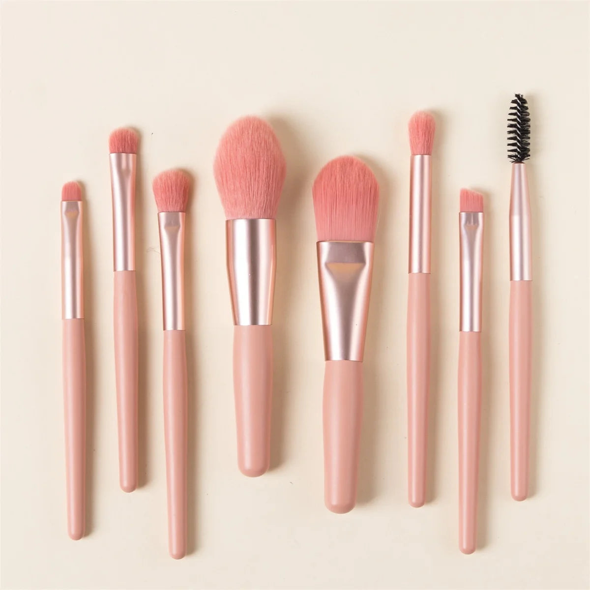 8-delars Mjuk och Lätt Makeupborstsset - Perfekta Verktyg för Foundation, Rouge, Puder och Ögonskugga - Kabuki och Blandning