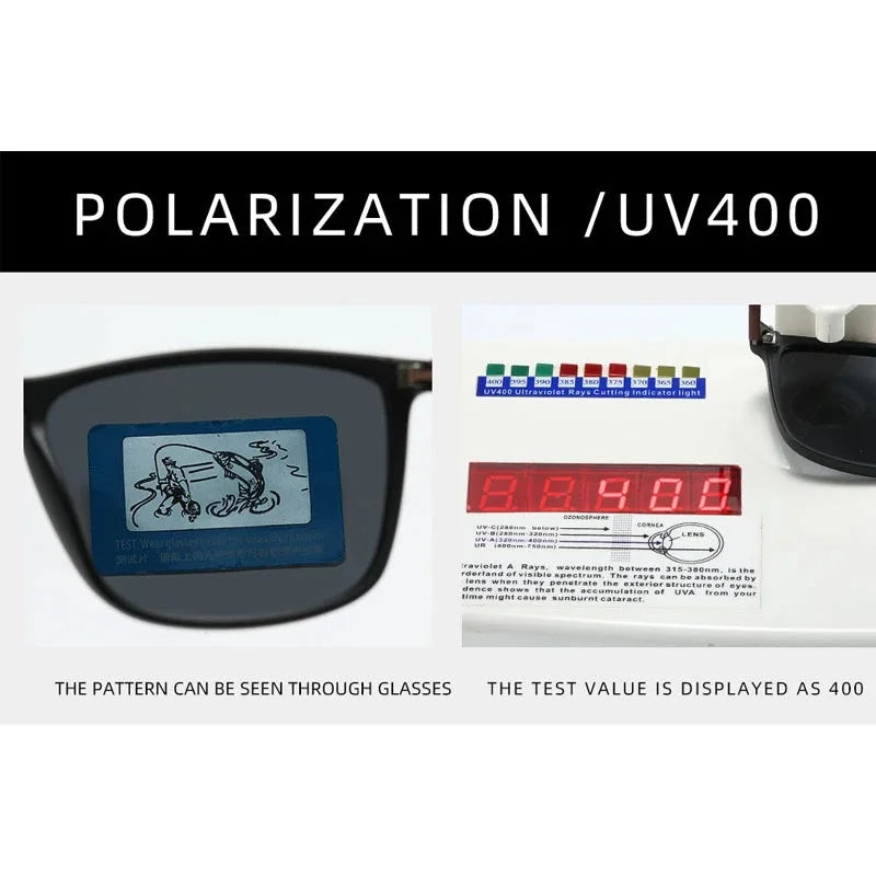 Lyxiga Vintage Fyrkantiga Polariserade Cykelsolglasögon för Män och Kvinnor – Trendiga Resesolglasögon för Körning och Fiskande. UV400 Skyddande Modeaccessoar.