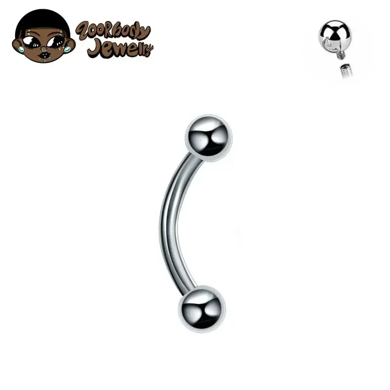 F136 Titanium Classic Eyebrow Piercing Inlaid Opal Zircon 16G Internal Thread Banana Curved Lip Navel Piercing Piercing Jewelry