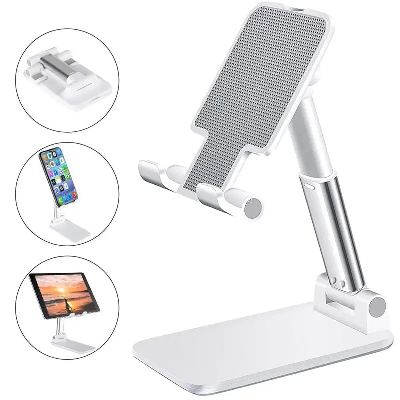 Justerbar Mobiltelefonhållare för Skrivbord - Universell Stativ för iPhone, iPad & Xiaomi - Perfekt för Hemma och Kontoret
