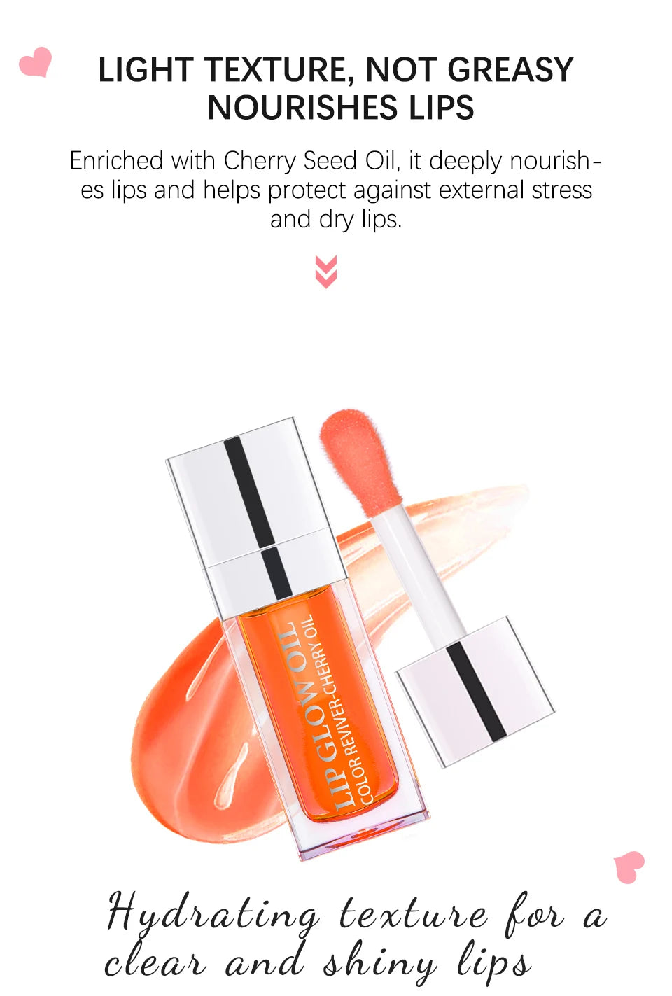 Återfuktande Läppbalsam - Original Läppolja med Glans för Plumpande och Exfolierande Effekt - Pink Gloss för Fräscha och Fylliga Läppar