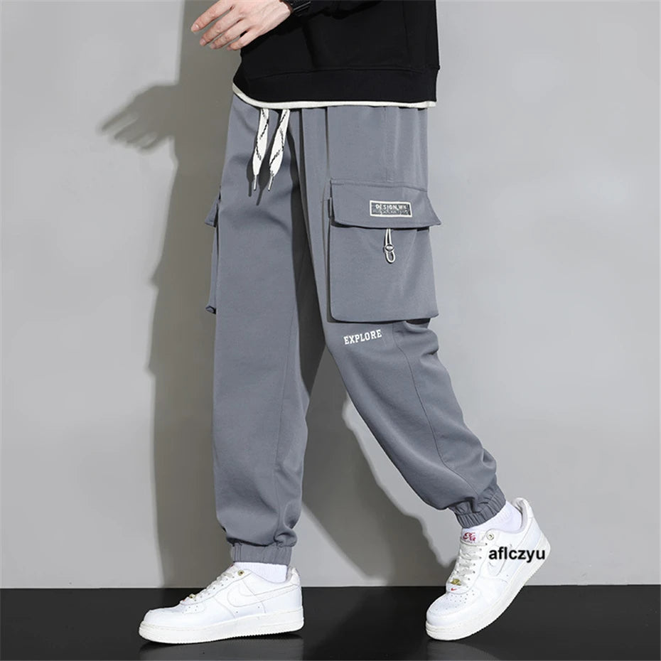Stiliga Cargo Byxor för Män - Plus Size 8XL - Trendiga Harajuku Joggers i Ankel-Längd för En Avslappnad Look