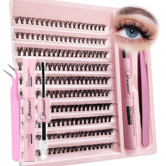 DIY Ögonfransförlängningsset - 200 St Kärnor med Franstift och Fästspray för Perfekta Fransar - Makeupverktyg och Tillbehör för Ögonfransar