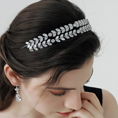 Fashion Zircon Headbands for Women Bridal Wedding Hair Accessories Silver Color Hairband Luxury Hair Jewelry Party Headpiece