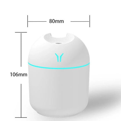 250ML Ultrasonisk Mini Luftfuktare & Aromadiffuser - Tyst Mistmaskin med LED Färgljus för Hem och Bil