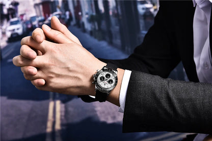 Stilren 40mm V2 PAGANI DESIGN Herrklocka - Saffirglas Retro Kranögraf med Vattentålig Rostfritt Stål - Eleganta Relogio för Män