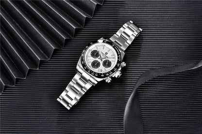 Stilren 40mm V2 PAGANI DESIGN Herrklocka - Saffirglas Retro Kranögraf med Vattentålig Rostfritt Stål - Eleganta Relogio för Män