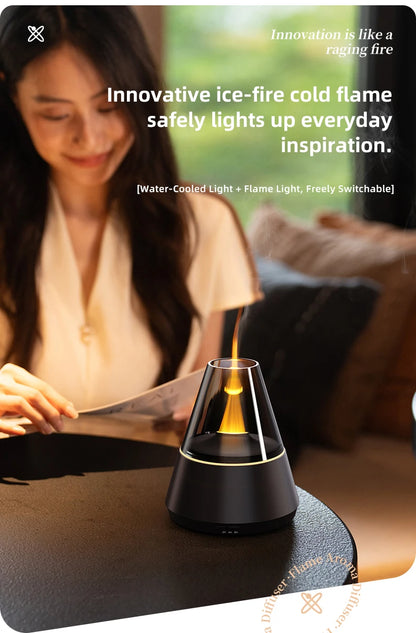 Färggrann Luftfuktare med Aromadiffusor - USB-laddad Essential Oils Sprayer och Stämningsfull Lampljus för Hemmet