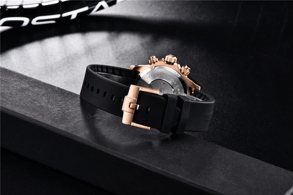 Stilren 40mm V2 PAGANI DESIGN Herrklocka - Saffirglas Retro Kranögraf med Vattentålig Rostfritt Stål - Eleganta Relogio för Män