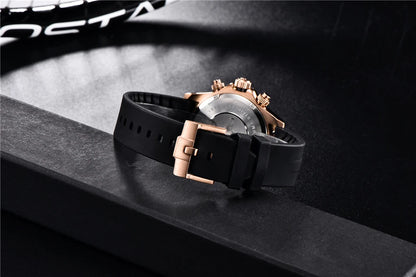 Stilren 40mm V2 PAGANI DESIGN Herrklocka - Saffirglas Retro Kranögraf med Vattentålig Rostfritt Stål - Eleganta Relogio för Män