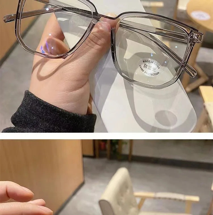 Retro Anti-Blåljus Glasögon för Kvinnor - Eleganta Ram med Platt Design för Skydd och Stil