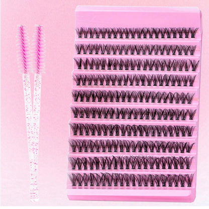 DIY Ögonfransförlängningsset med 200 St Individuella D Curl Fransar - Blandning av 8-16mm Kluster med Fransplockare