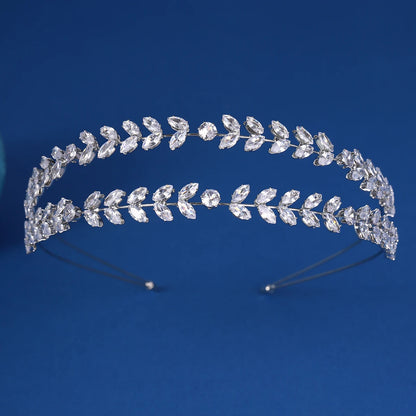 Fashion Zircon Headbands for Women Bridal Wedding Hair Accessories Silver Color Hairband Luxury Hair Jewelry Party Headpiece