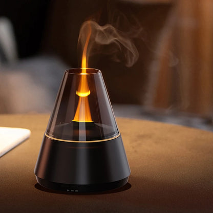 Färggrann Luftfuktare med Aromadiffusor - USB-laddad Essential Oils Sprayer och Stämningsfull Lampljus för Hemmet